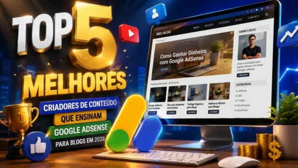 Top 5 melhores criadores de conteúdo que ensinam Google AdSense para blogs em 2026
